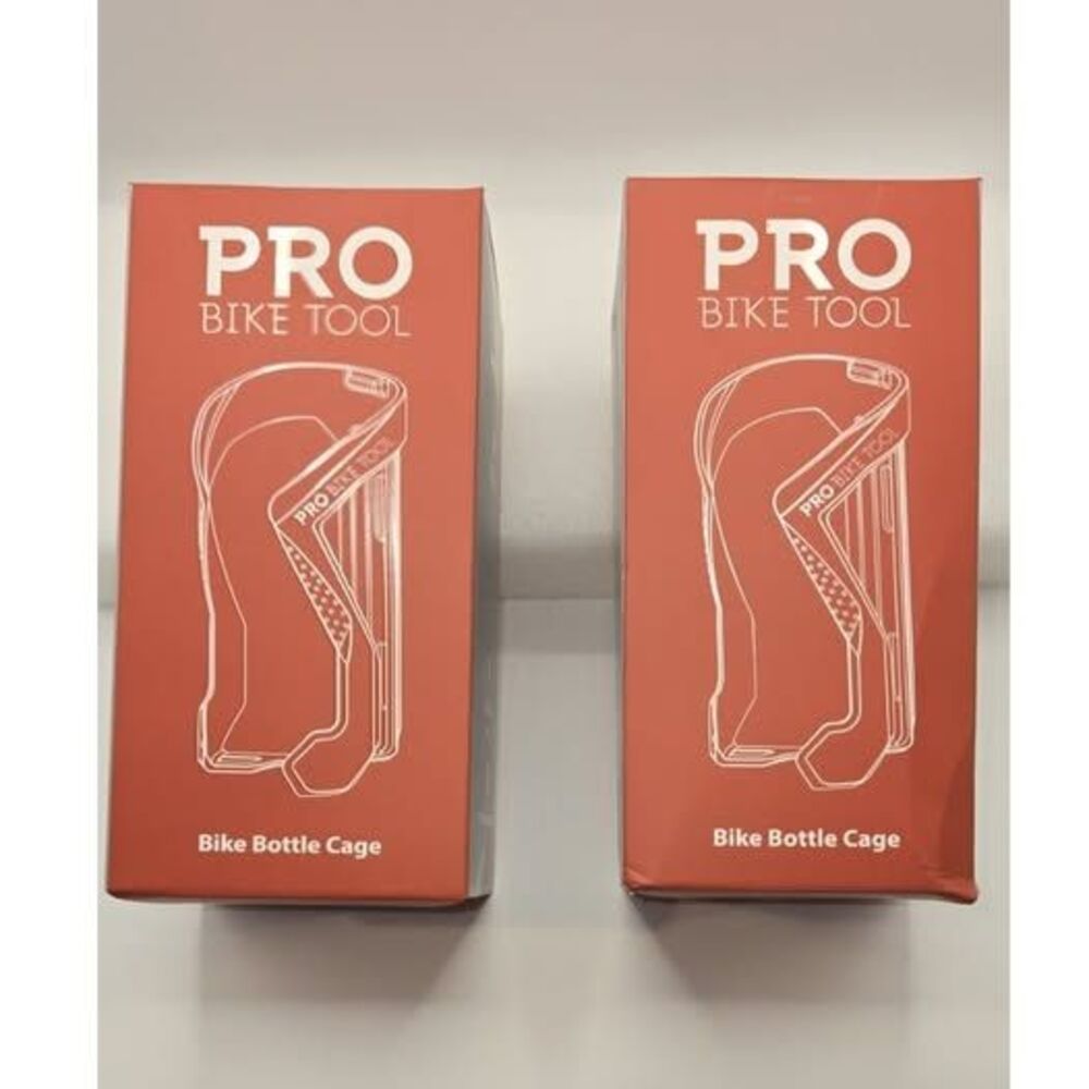 PRO BIKE TOOL White Plastic Bike Water Bottle Cage Universal Mount - Lot of 2